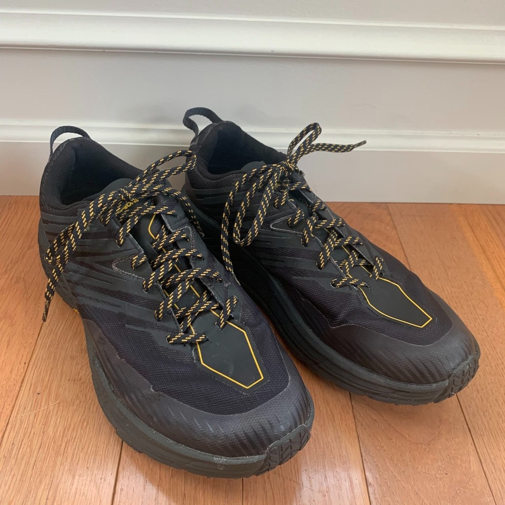 Hoka One One Mens 12 Anthracite Black Speedgoat 4 GTX Gore-Tex Trail Vibram - Picture 2 of 11